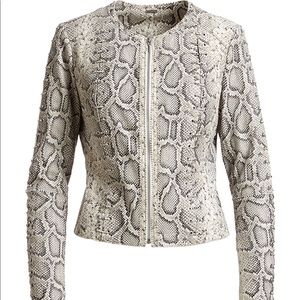 SOLD❌ Tahari Pyhton print leather jacket